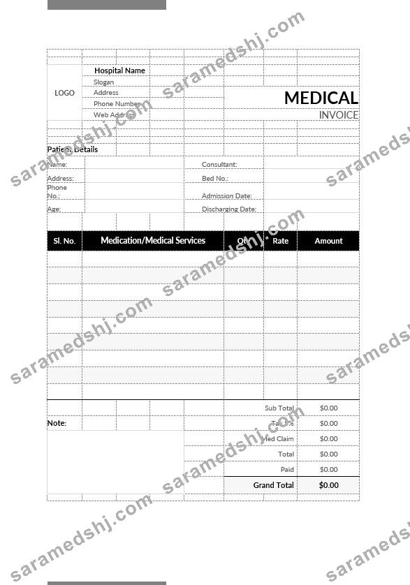 Medical Bill Format Template